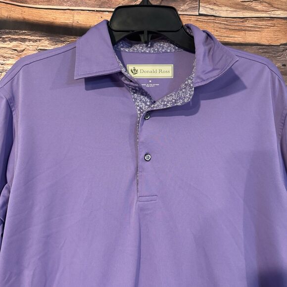 Donald Ross Mens M Purple Golf Polo Shirt Performance UPF 50+ Casual Texas Tech - Picture 2 of 7